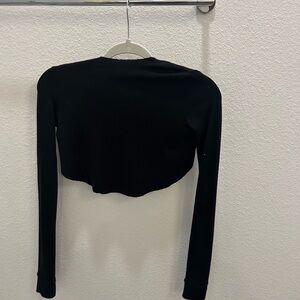 Black long sleeve backless top size S